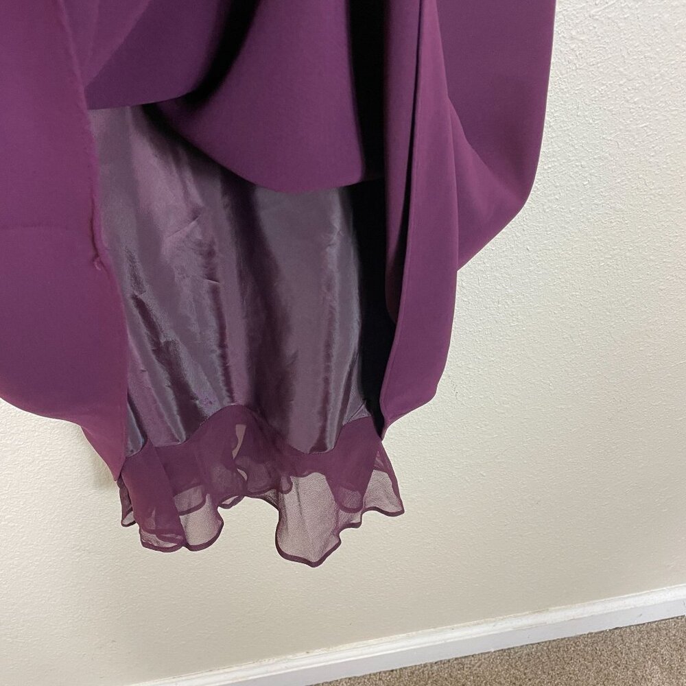 Jones Wear Dress 16 Plum Cowl Neck 90s Y2K Tiered Fairy Whimsi Gown - Picture 10 of 10